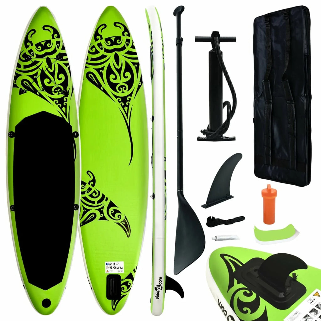 Dcenta Air-filled Paddleboard Set Beach Surfing Board with Oar, Fin, Hand Pump, Kit and Carrying Bag Surfboard for Adults 120.1 x 29.9 x 5.9 Inches (L x W x H)