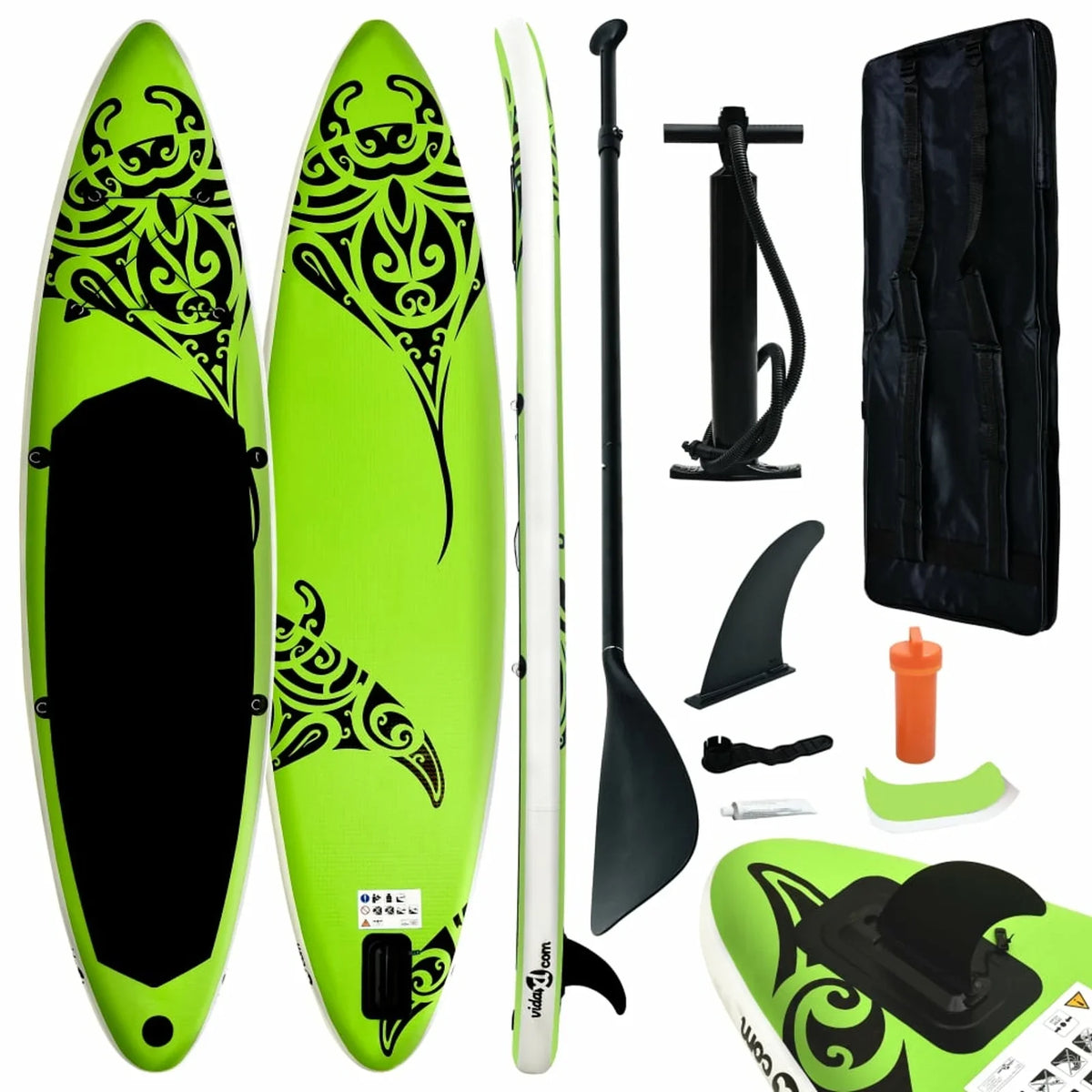 Dcenta Air-filled Paddleboard Set Beach Surfing Board with Oar, Fin, Hand Pump, Kit and Carrying Bag Surfboard for Adults 120.1 x 29.9 x 5.9 Inches (L x W x H)