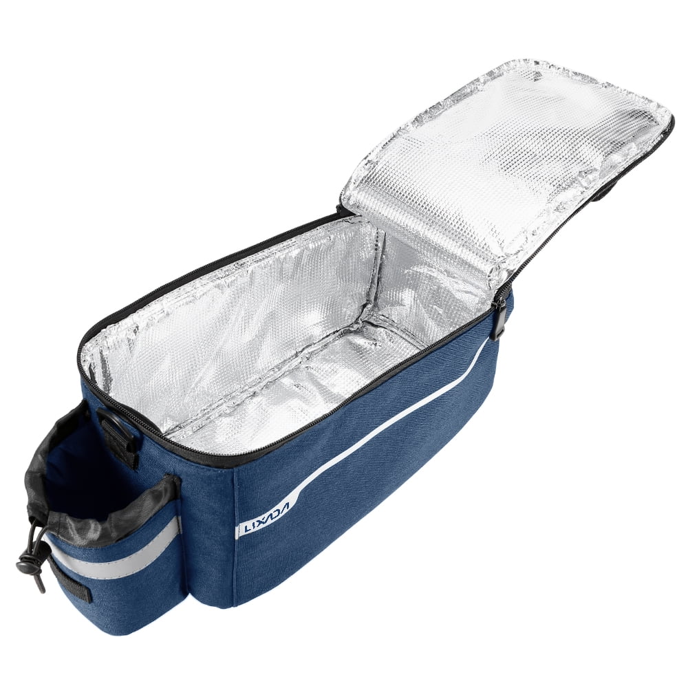 Lixada Insulated Trunk Cooler Bag Cycling Rear Rack Storage Luggage Bag Reflective MTB Bike Pannier Bag Shoulder Bag