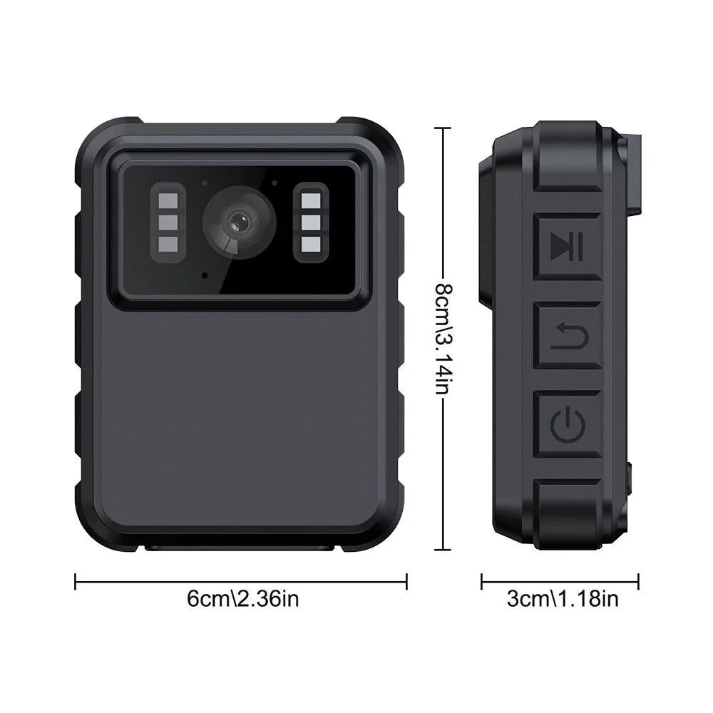 JLLOM Night Vision Camcorder - Mini Police Body Camera with 1080P Audio Video DVR and HD 2k Recording