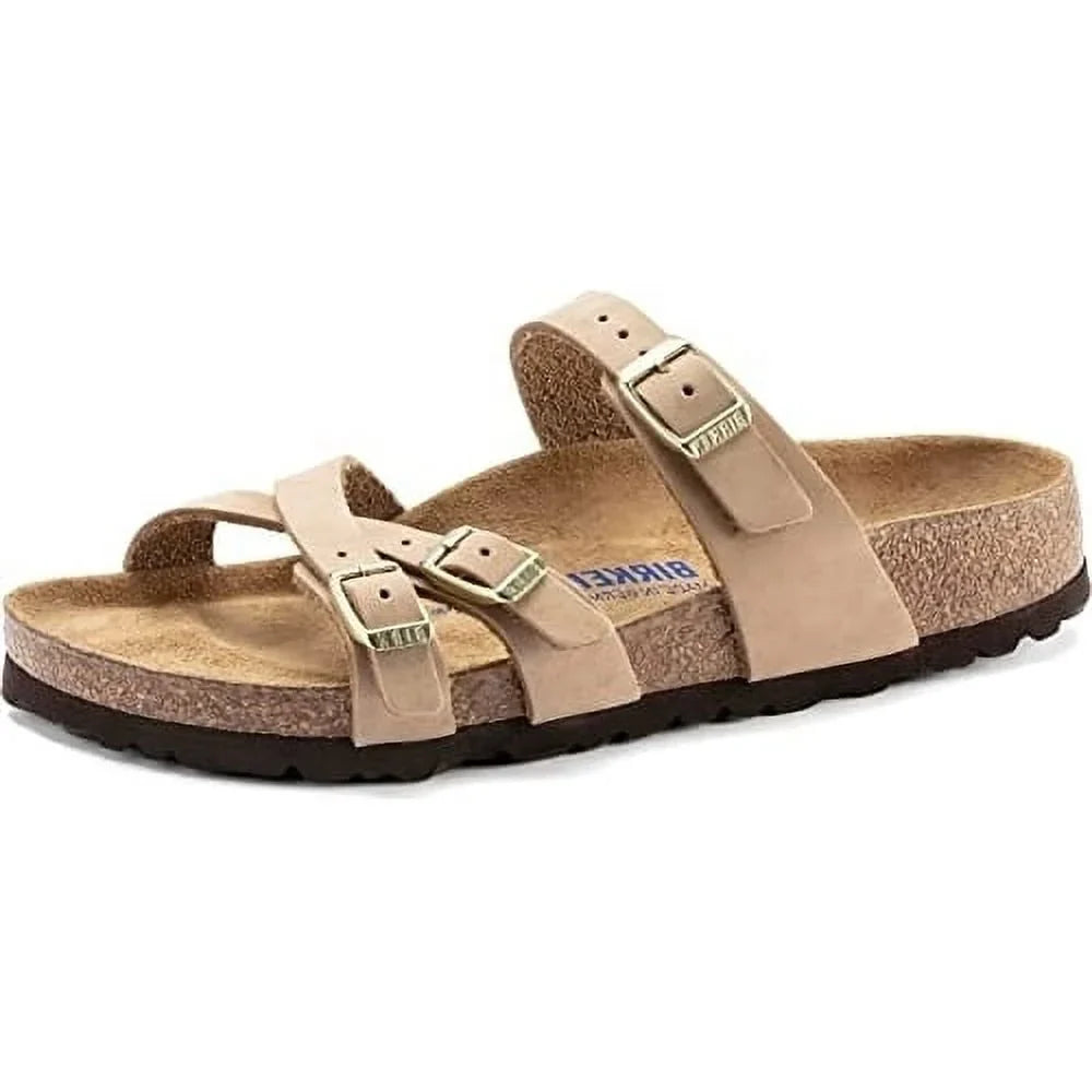 Birkenstock Women's Franca Soft Footbed Sandcastle Nubuck - Narrow - 1022973 SANDCSTLE
