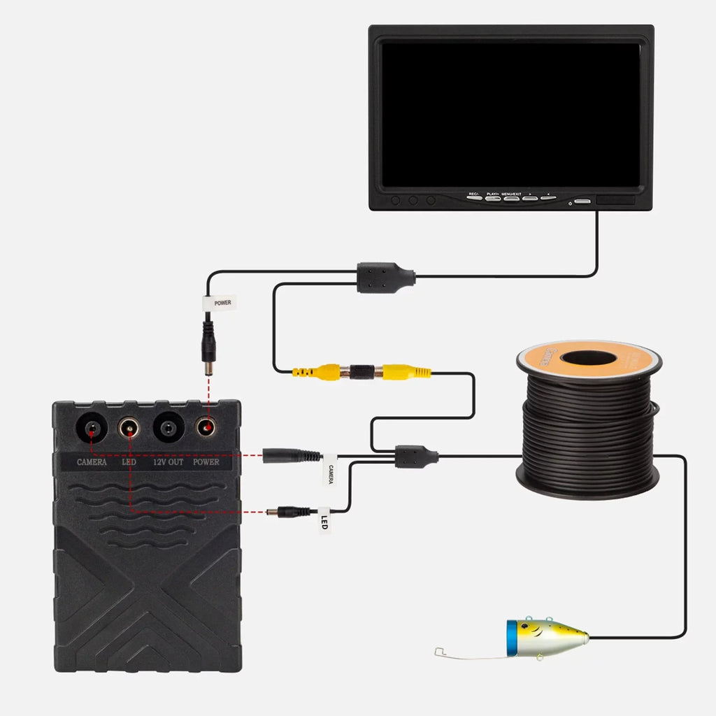 Carevas Underwater camera,Sea Lake Boat 7Inch/9Inch LCD Display LCD Display 15M/30M/50M Lake Boat Ice 15M/30M/50M Cable IP68 Camera Fish Display 15M/30M/50M Cable QAHM BUZHI Fish 12L-EDS 7Inch/9Inch