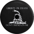 2018 2019 Wrangler JL Backup Camera Liberty or Death Don't Tread on Me Snake Brushed Steel Spare Tire Cover for Jeep RV 32 Inch