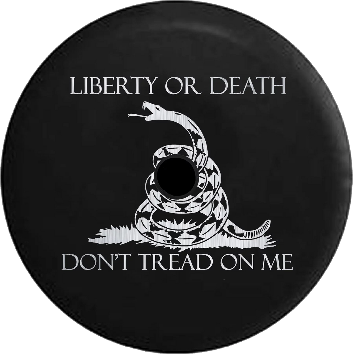 2018 2019 Wrangler JL Backup Camera Liberty or Death Don't Tread on Me Snake Brushed Steel Spare Tire Cover for Jeep RV 32 Inch