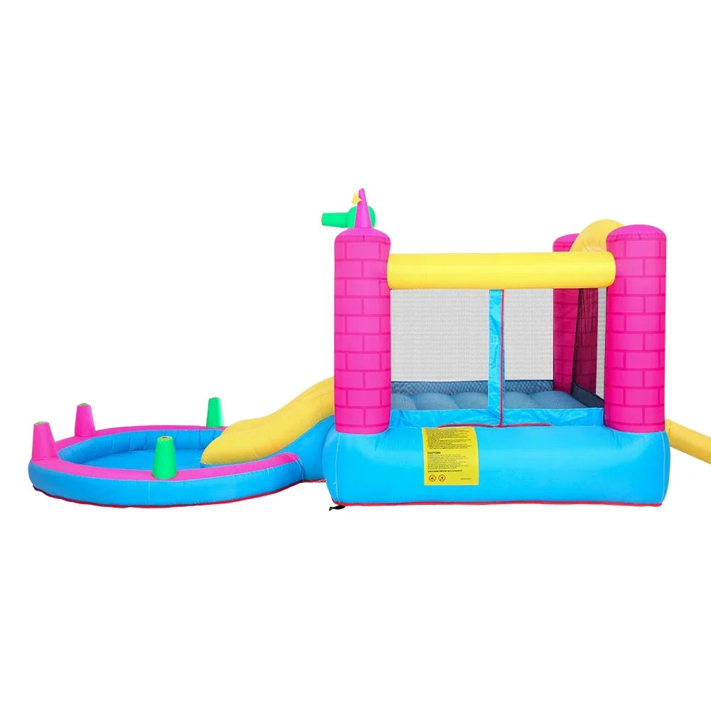 SalonMore Air-filled Bounce House with Blower,Pool & Water Slide & Splash,Multi-color Tank