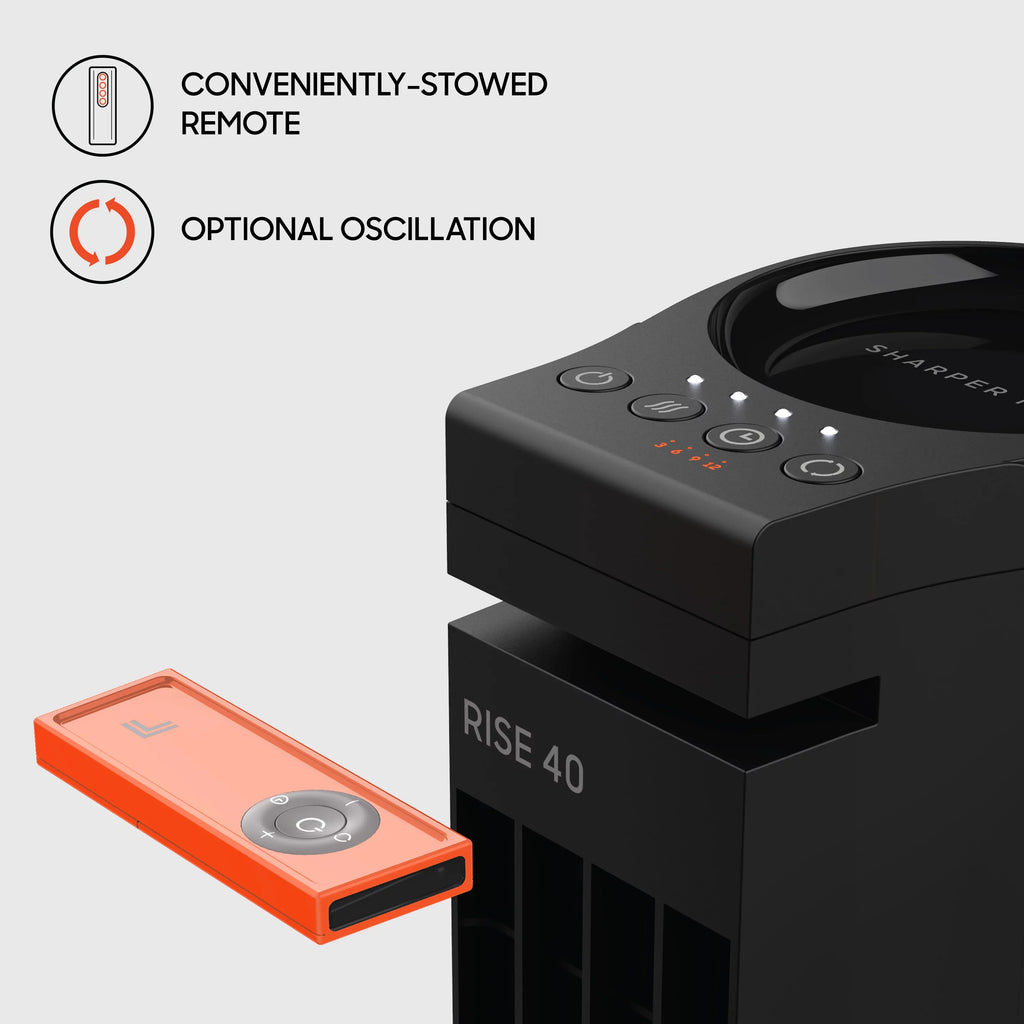 Sharper Image RISE 40 Oscillating Tower Fan with 4 Speeds and Remote Control