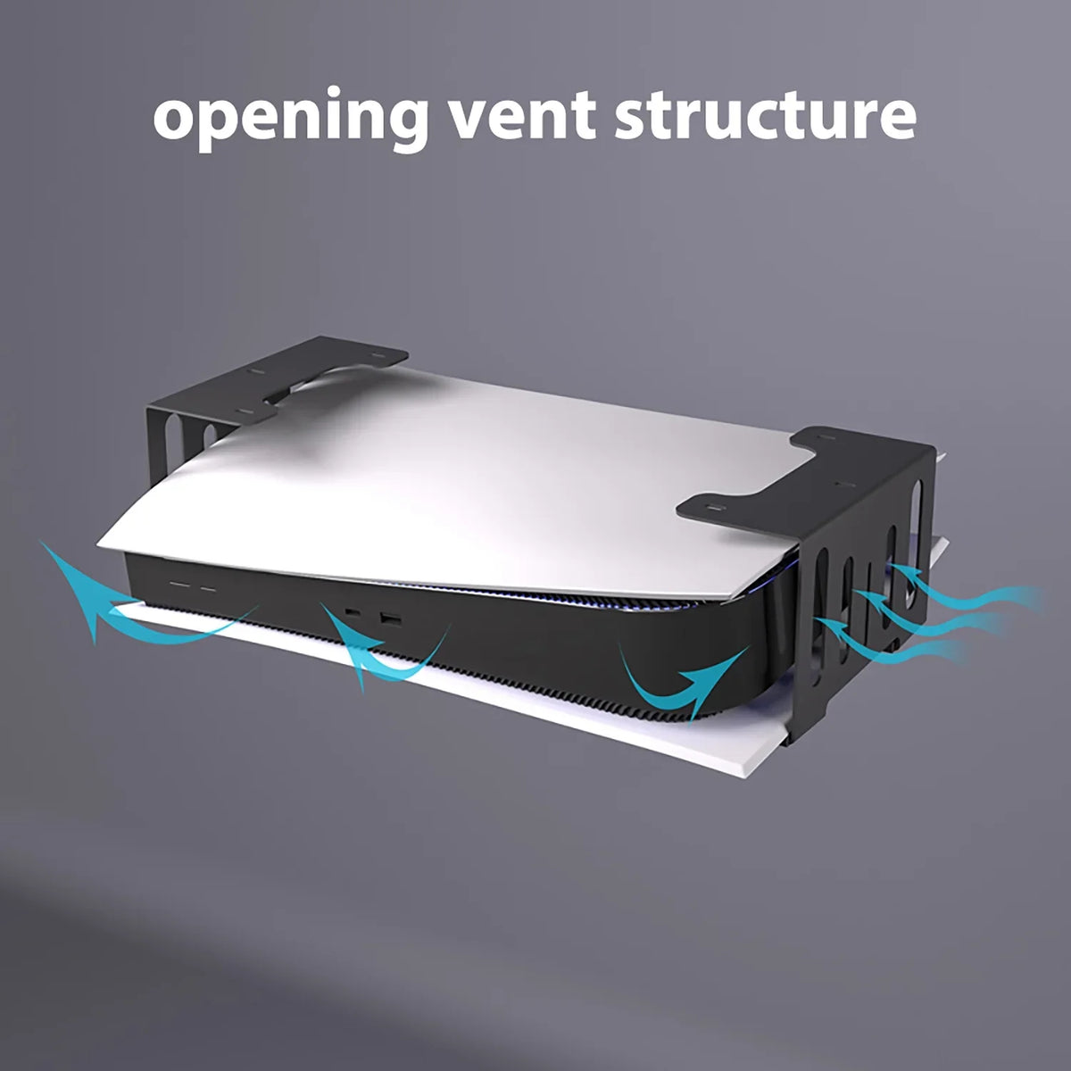 Liboer Under Desk Holder for PS5 Console, Strong Metal Material, Save Space Mounting, Black