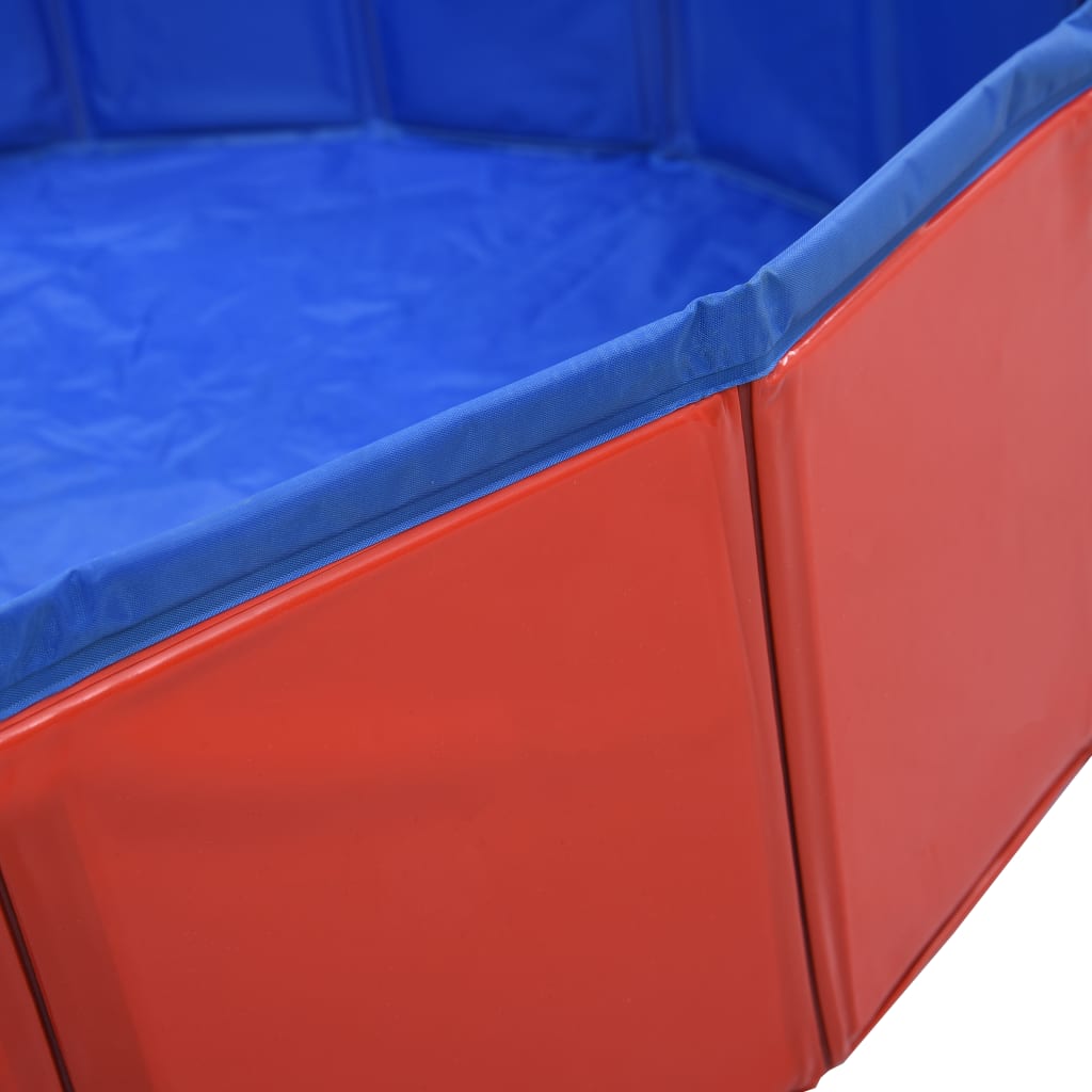 Foldable Dog Swimming Pool Red 63"x11.8" Polymer