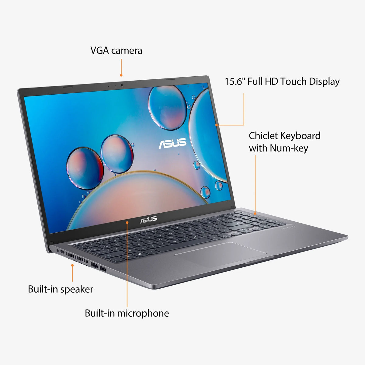 Restored ASUS Vivobook 15.6” FHD Touch PC Laptop, Intel Core i5-1135G7, 8GB, 512GB, Win 11 Home, F515EA-WH52 (Refurbished)