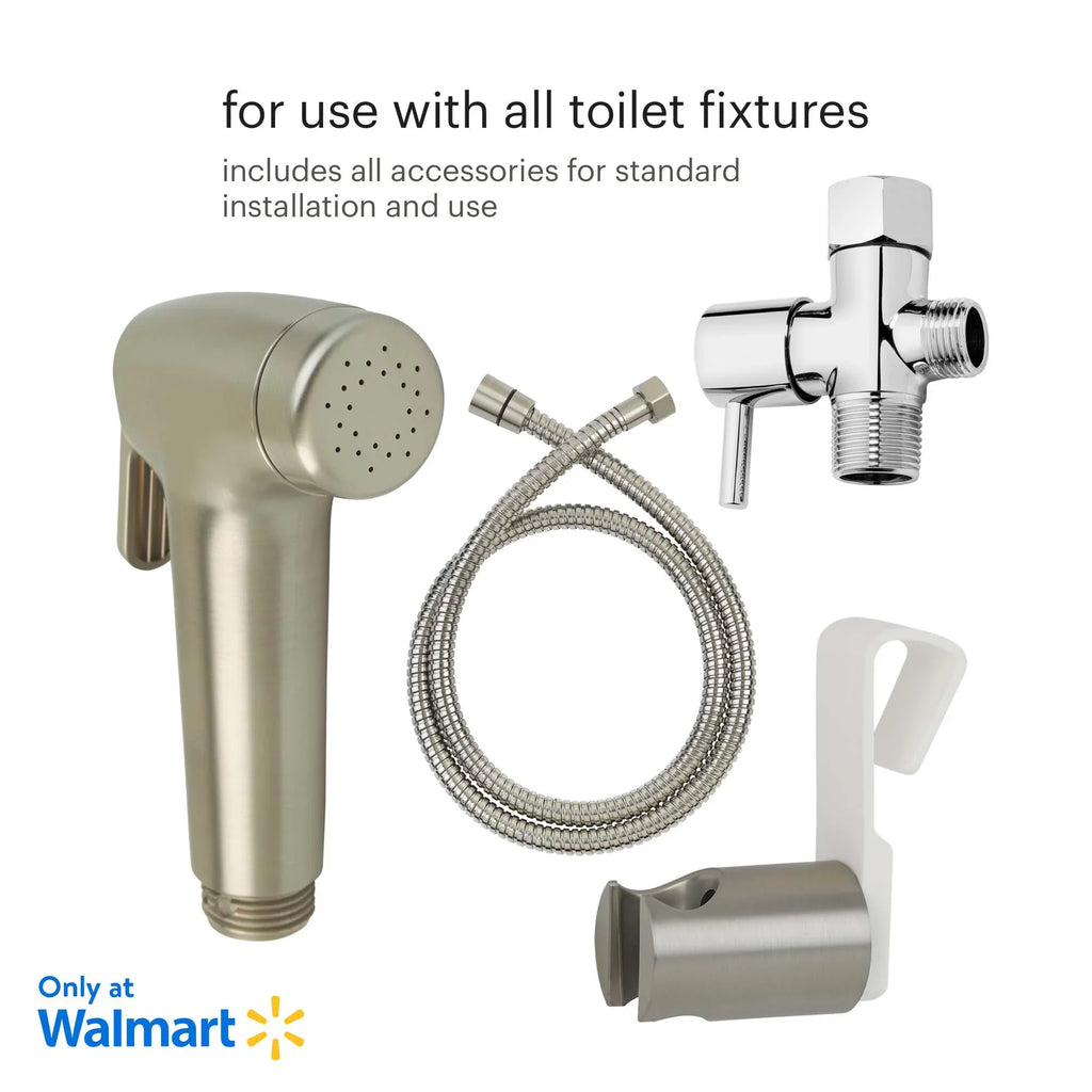 Brondell Rinslet Hand-Held Bidet in Brushed Nickel Finish, Silver