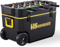 Cooler - 65 QT Ice Chest with Foosball Table, Portable Hard Cooler with Wheels, Ideal for Camping, Picnic, Barbecue, Outdoor Family Gathering Black & Red