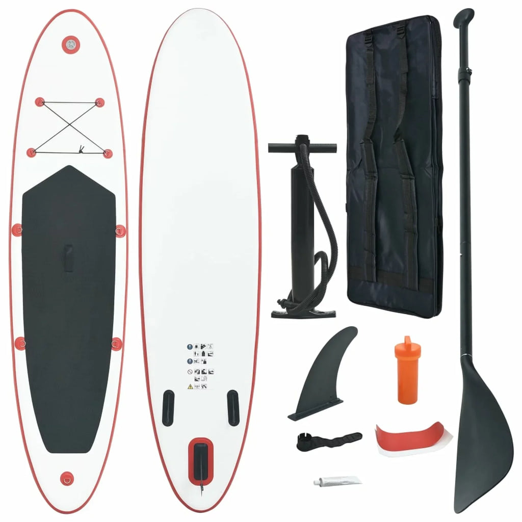 Walmeck Blow-up Paddleboard Set Red and White