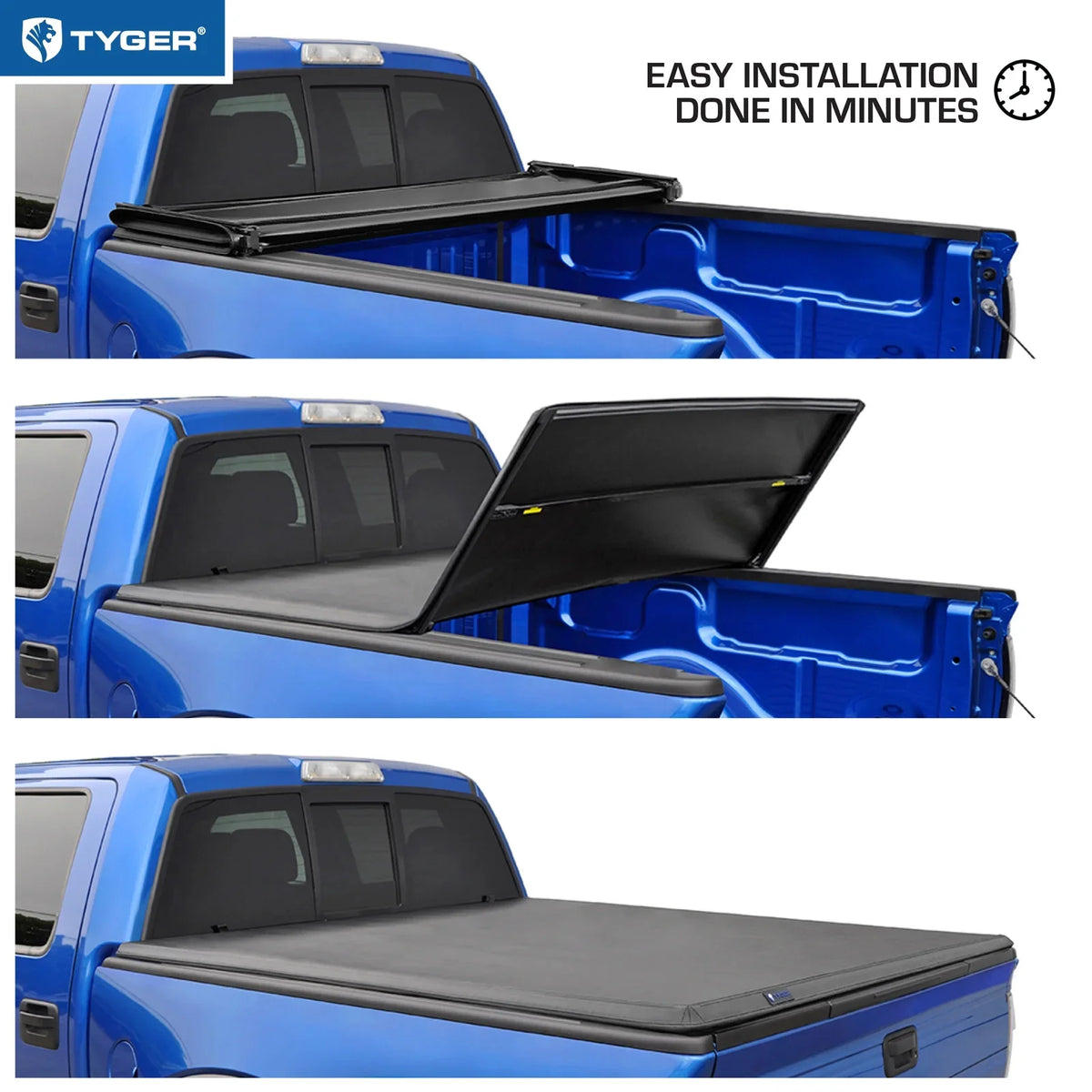 Tyger Auto T3 Soft Tri-fold Truck Bed Tonneau Cover Compatible with 2005-2021 Nissan Frontier; 2009-2012 Suzuki Equator | 6' (73") Bed | TG-BC3N1029