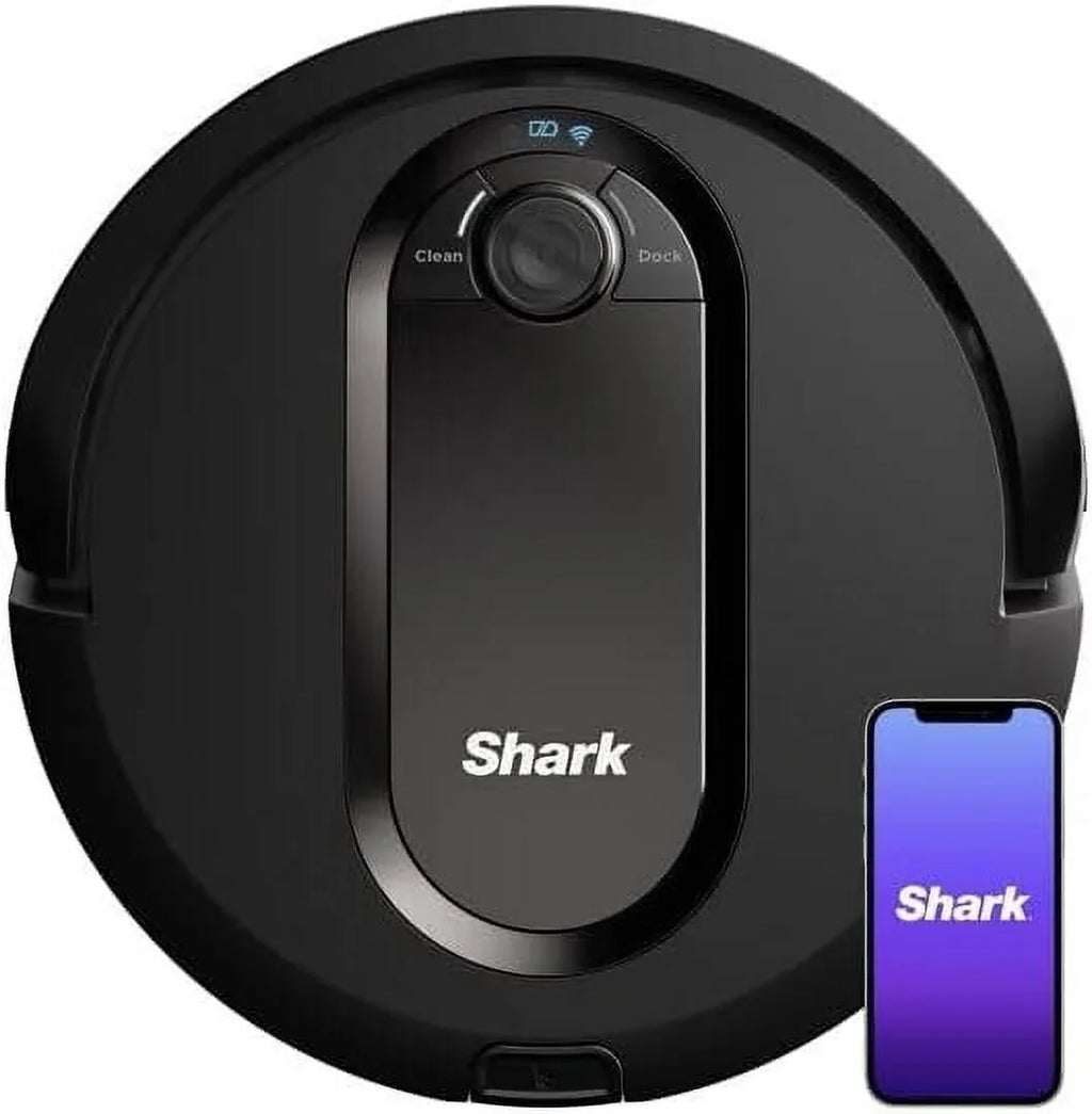 Restored Shark RV990 EZ Robot Vacuum with Row-by-Row Cleaning, Powerful Suction, Perfect for Pet Hair, Wi-Fi, Carpets & Hard Floors (Black)- Renewed