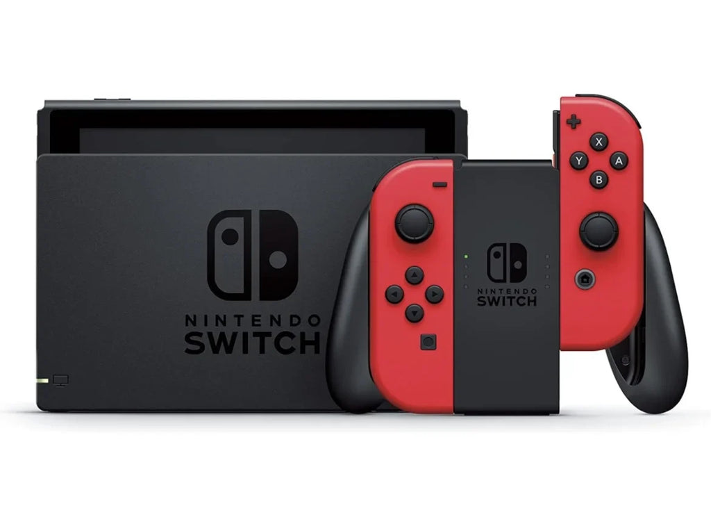 Nintendo Switch Mario 40th Edition - Red Joy-Con - Choose One of Three Download Mario Games + Sonic Mania + 64GB MicroSD Memory card + Switch Carrying Case