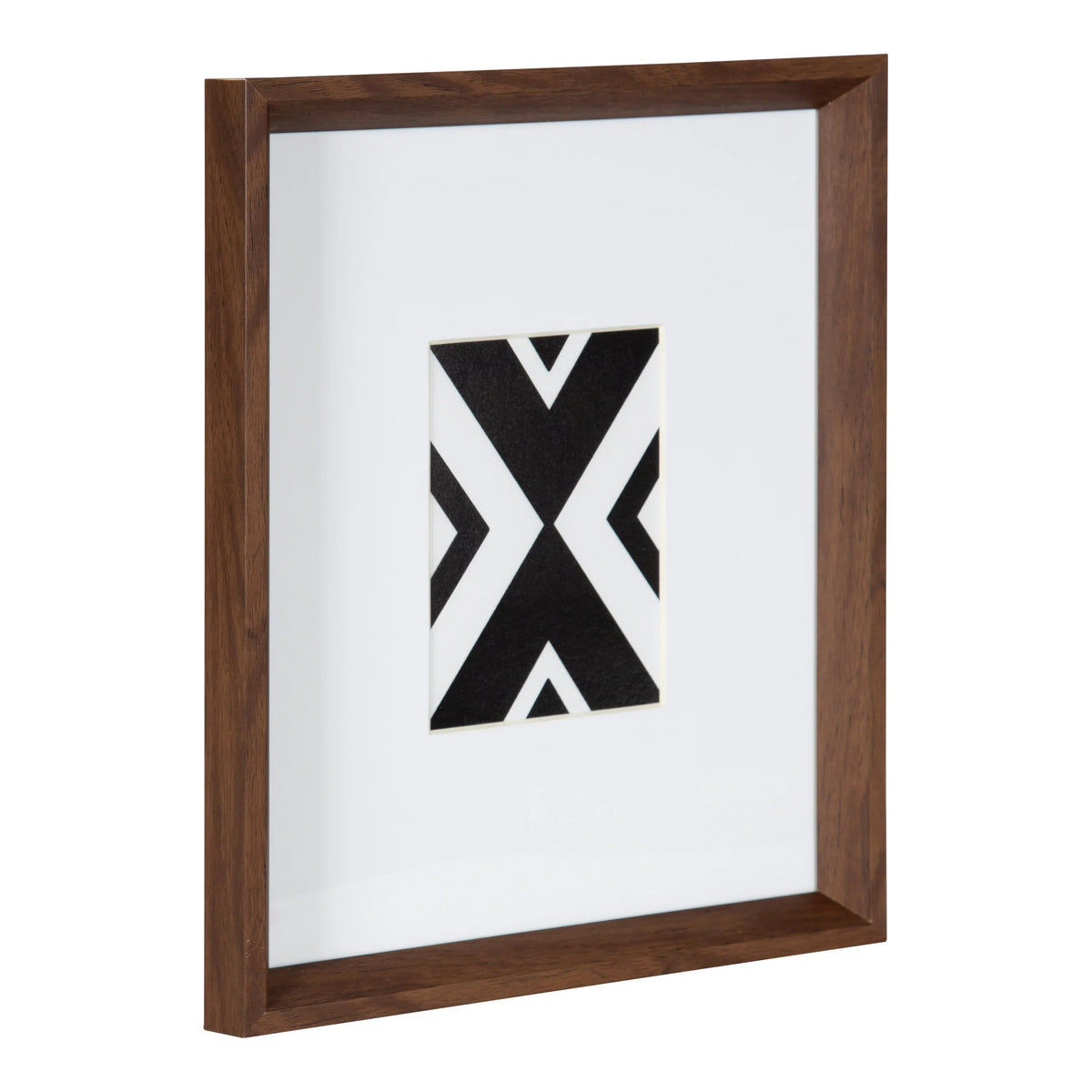Kate and Laurel Calder Modern Framed Abstract Art Prints, Set of 6, Walnut Brown, Mid-Century Wall Decor for Display