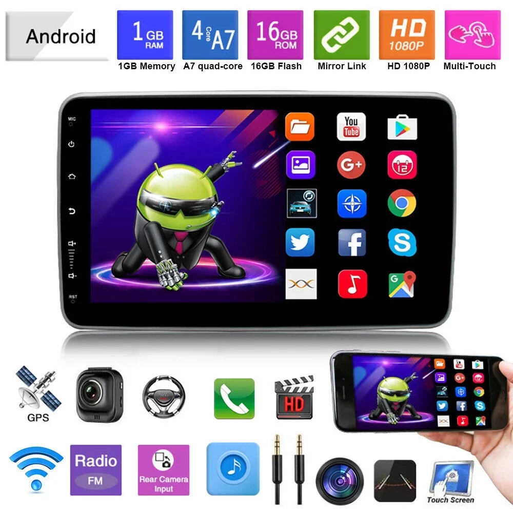 Jahy2Tech 10 Inch On-Board Android 9.1 GPS Wifi Dual Din Touch Screen Player Navigation