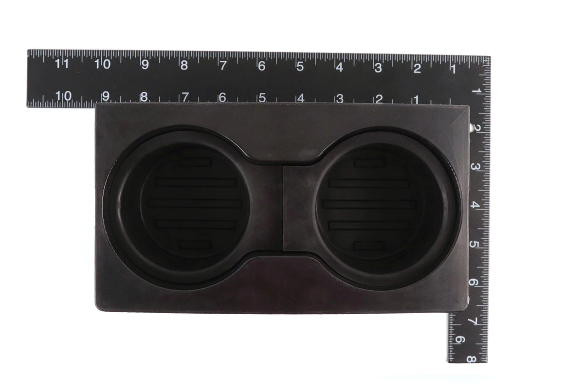 Red Hound Auto 2 Cup Holder Inserts Holds 4 Cups Compatible with Ford Super Duty F-250/F-350/F-450/F-550 2011-2016 fits Front Center Floor Mounted Console (flow through style) Black Beverage Holder
