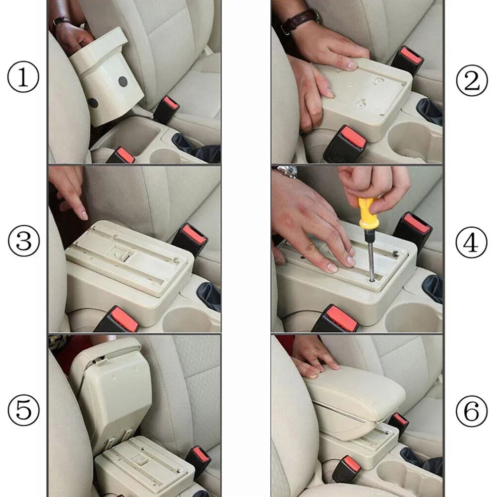 Armrest Parts For Ford Fiesta 2011-2019 Console Storage Box Arm Rest Cup Holder