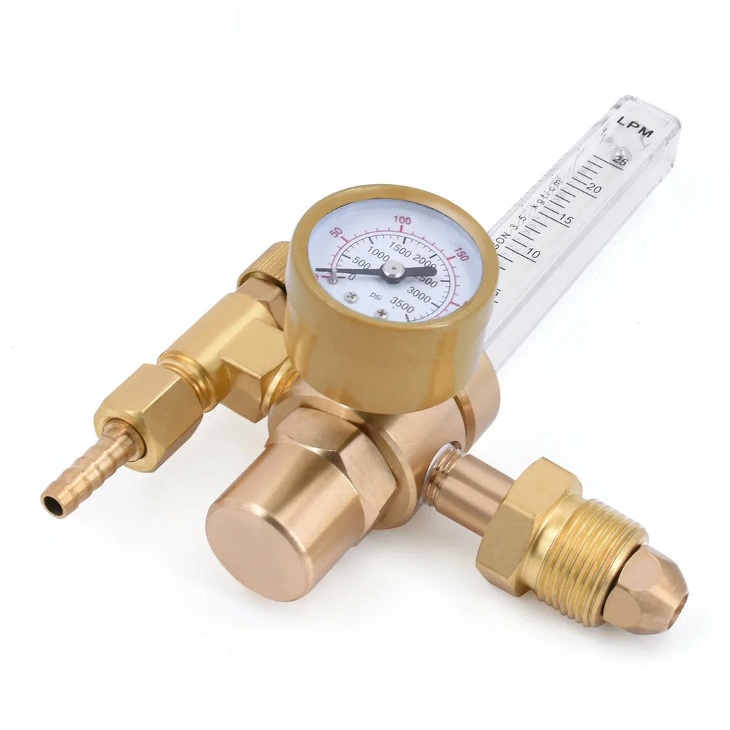 HITBOX Argon CO2 CGA 580 MIG TIG Welder Flow Meter Welding Gas Regulator Gauge with Box