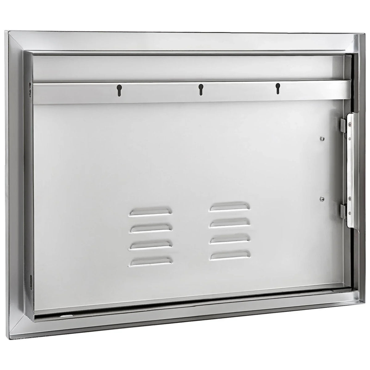 BBQ Access Door 24x17 Inch: Stainless Steel Single Horizontal Island Door with Vents