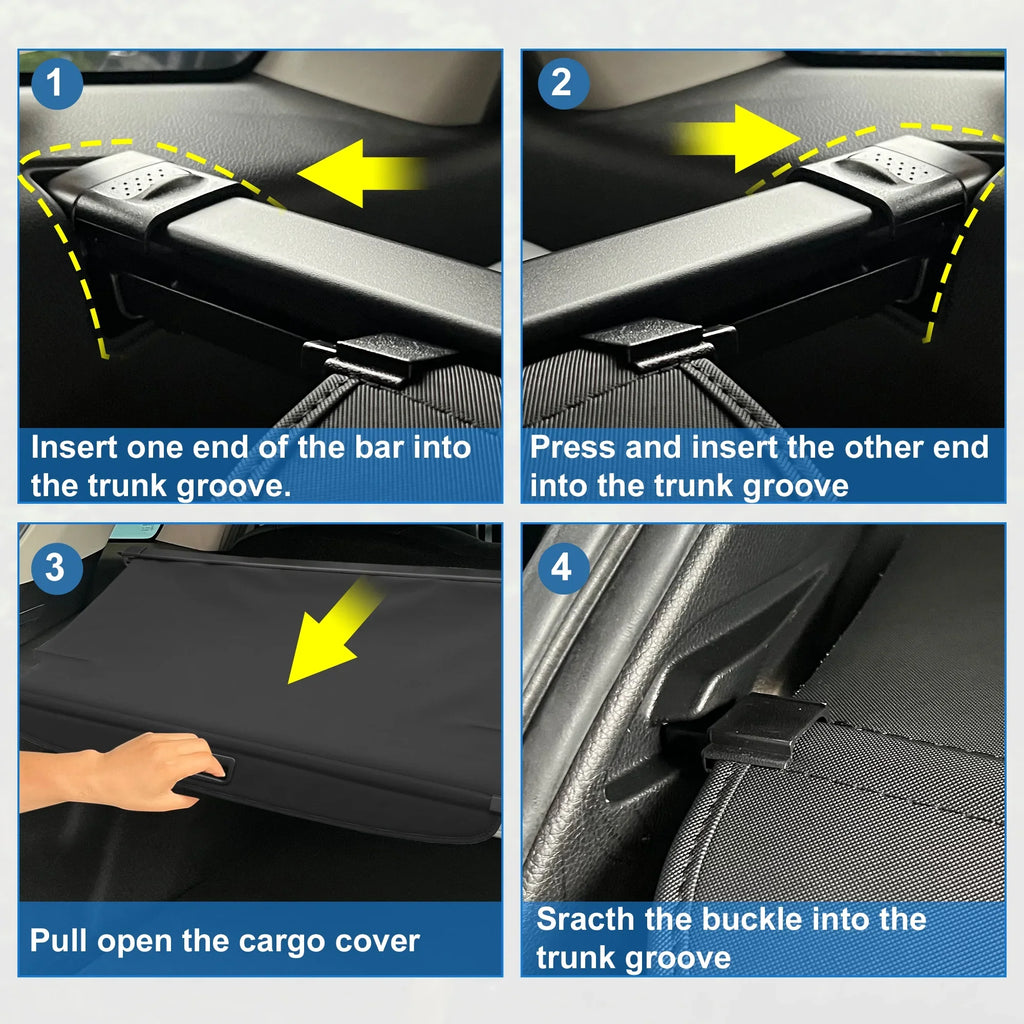 Unique Bargains Retractable Cargo Cover for Subaru Forester 2019-2023 Waterproof Non Slip SUV Rear Trunk Shielding Shade