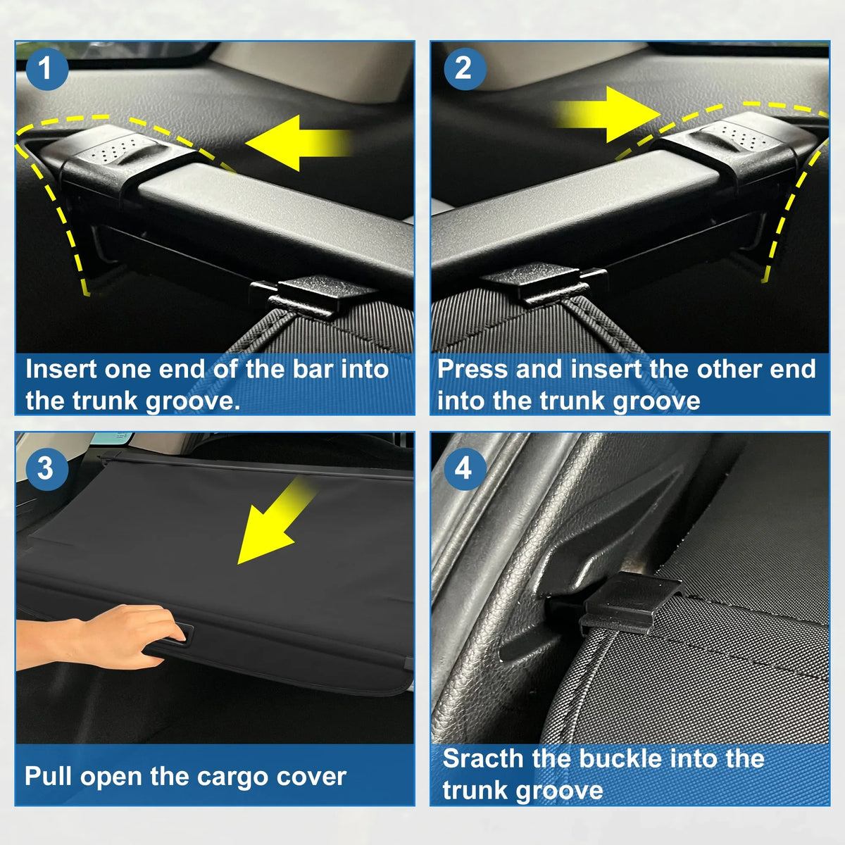 Unique Bargains Retractable Cargo Cover for Subaru Forester 2019-2023 Waterproof Non Slip SUV Rear Trunk Shielding Shade
