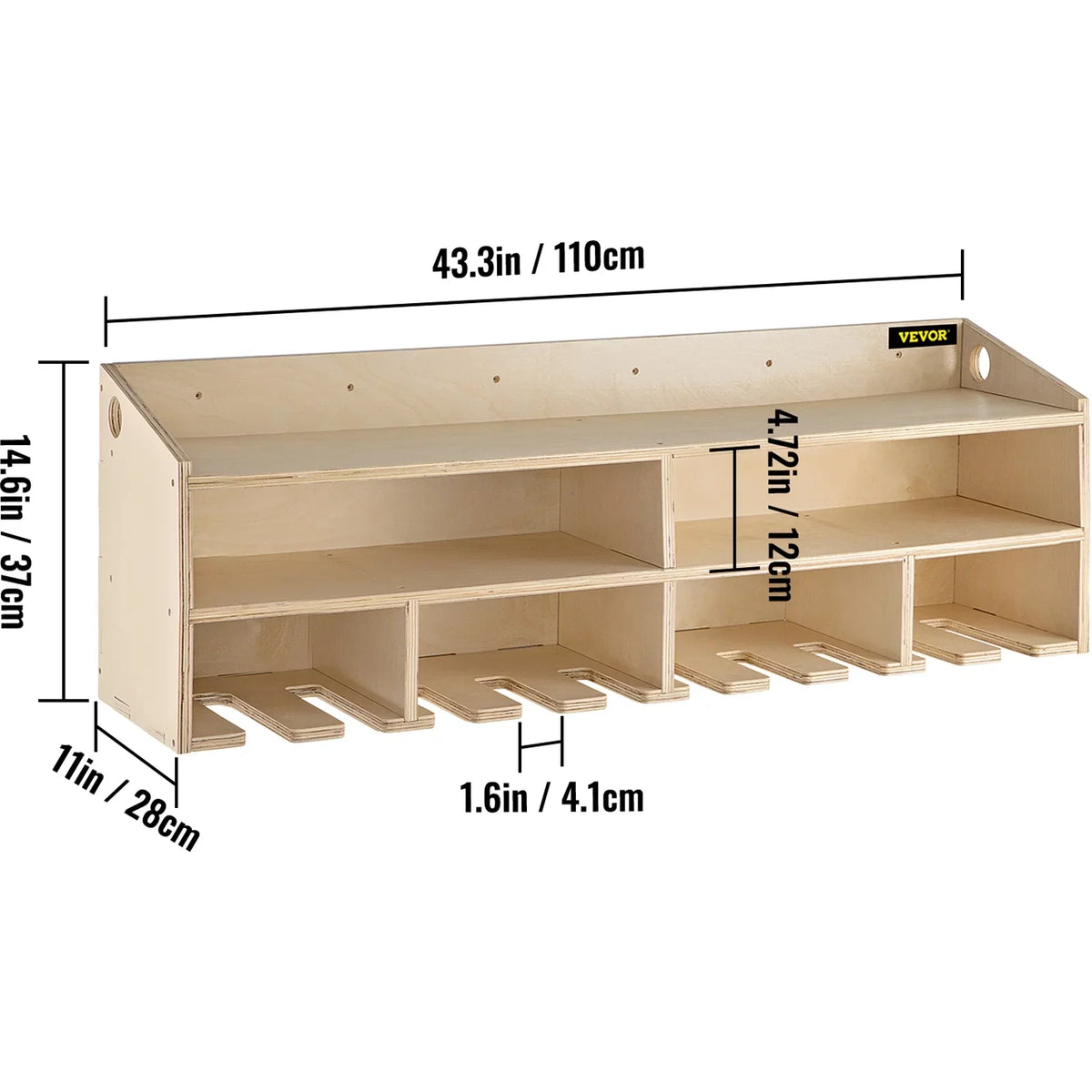 BENTISM Power Tool Organizer Drill Wall Tool Holder 10 Slots 2-shelf Wall Mounted