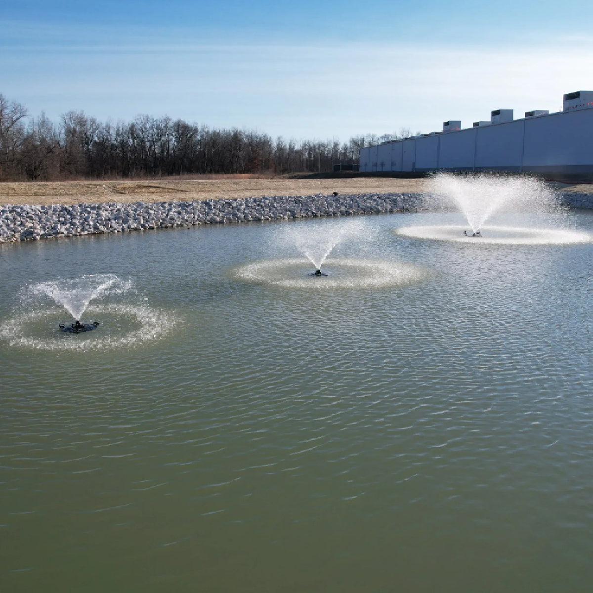 HALF OFF PONDS 1.5 HP Floating Fountain | 100 foot Cord | 11 Patterns | White Lights | Surface Aeration for Ponds | AQF125003X3W-100