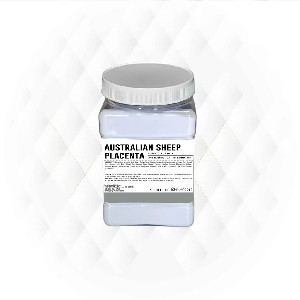 Luminous Skin Lab Australian Sheep Placenta Jelly Mask, Professional Pack Peel off Facial Mask - Anti-Aging, Reducing Dark Spot & Natural Skin Treatment - Suitable for All Skin Types | 30 fl oz