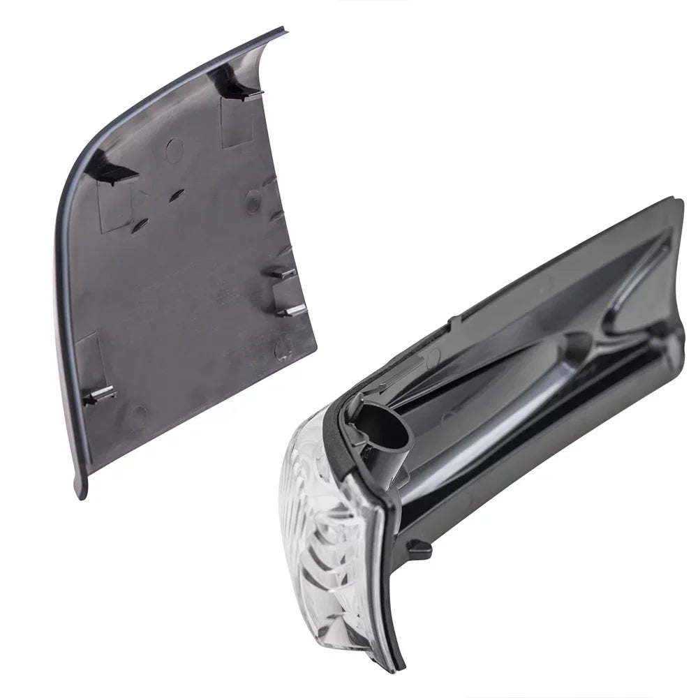 Brock Aftermarket Replacement Driver Left Door Mirror Cover Coat To Match Gray And Turn Signal Light Set Compatible With 2015-2021 RAM Promaster City SLT/Tradesman SLT