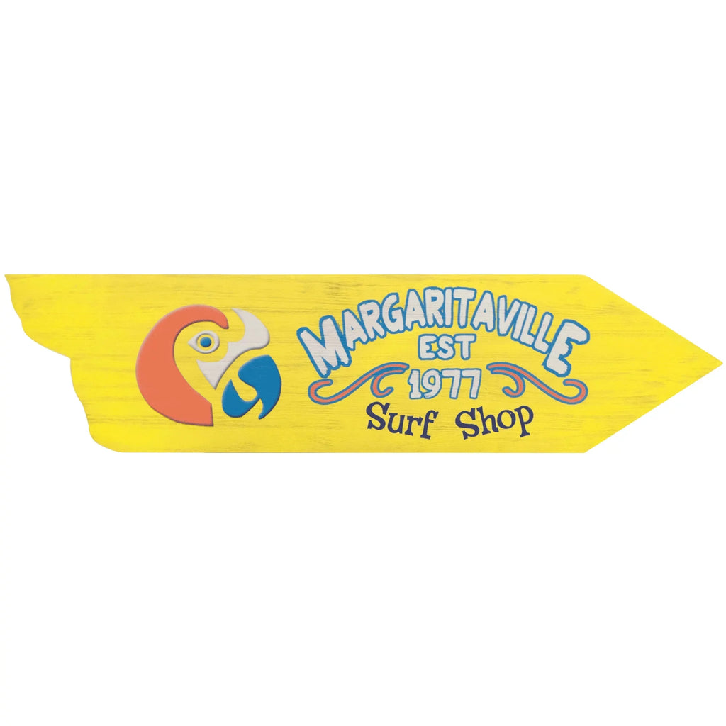 Margaritaville Indoor/Outdoor Directional Sign for Garden, Porch, Bar, Wall - Surf Shop