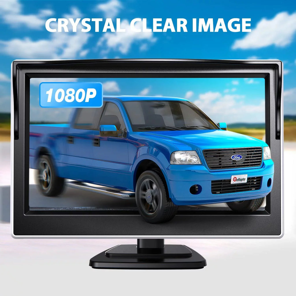 eRapta Backup Camera Monitor 5'' License Plate Car Rear View Reverse Backup Camera for Car Truck Trailer Minivan with IP69 Waterproof Night Vision A5i