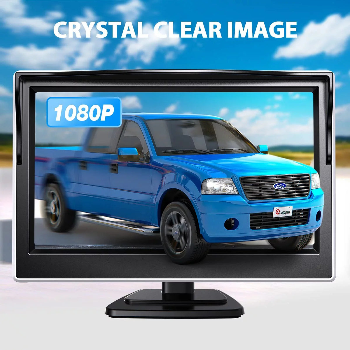 eRapta Backup Camera Monitor 5'' License Plate Car Rear View Reverse Backup Camera for Car Truck Trailer Minivan with IP69 Waterproof Night Vision A5i
