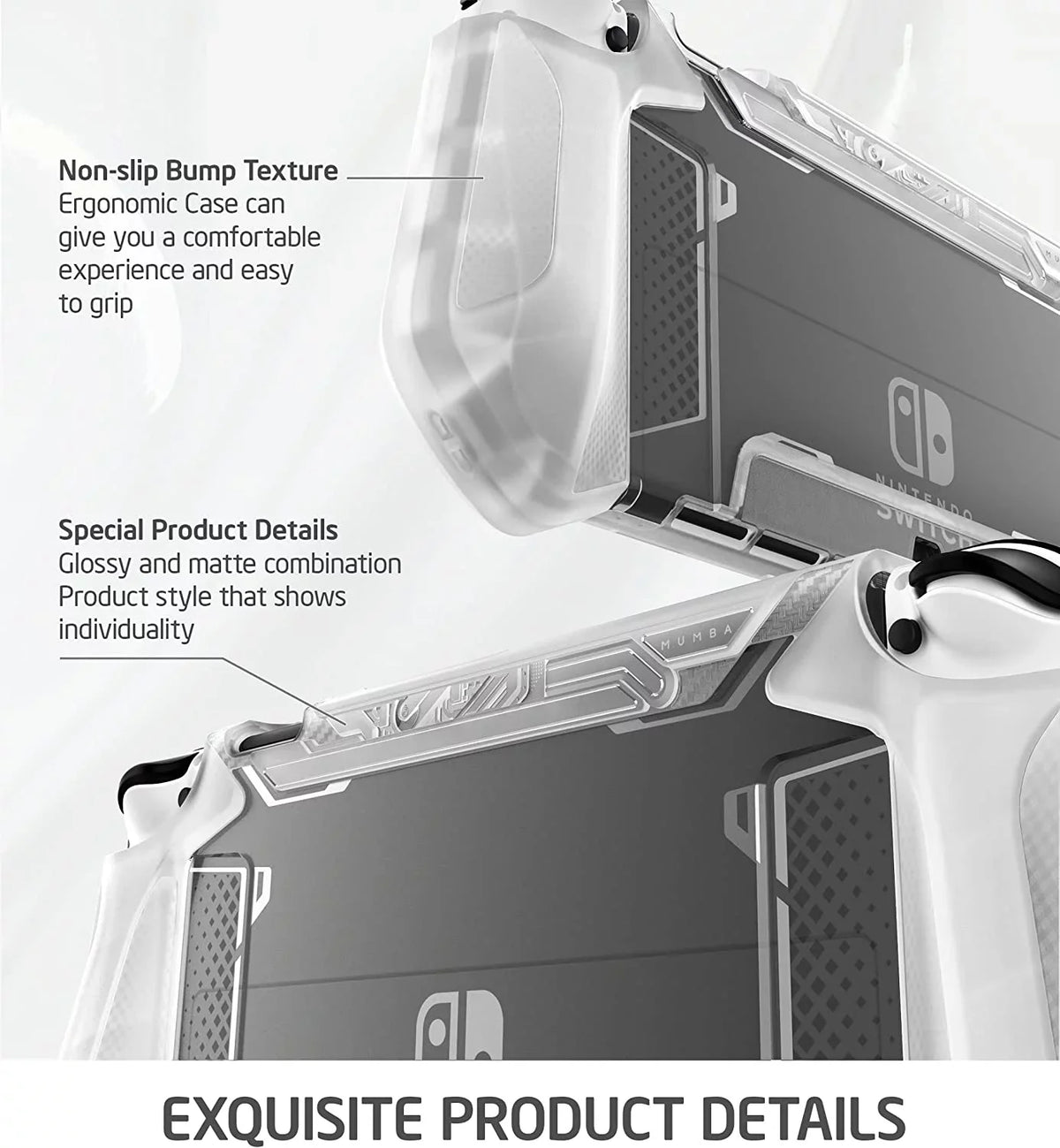 Dockable Case for Nintendo Switch O 2021, [Blade Series] TPU Grip Protective Cover Accessories Compatible