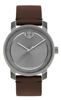 MOVADO 3600916 BOLD ACCESS GREY DIAL BROWN LEATHER BAND MENS WATCH