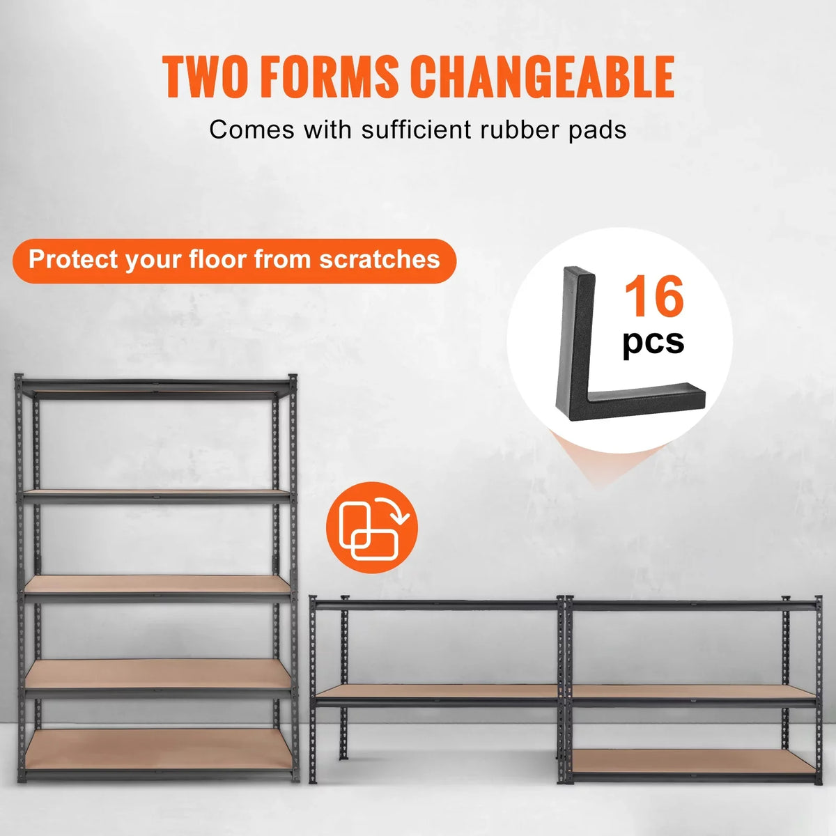 BENTISM Storage Shelving Unit 72 in. H x 48 in. W x 18 in. D ,Garage Storage Rack 5-Tier Adjustable 2000 lbs Load