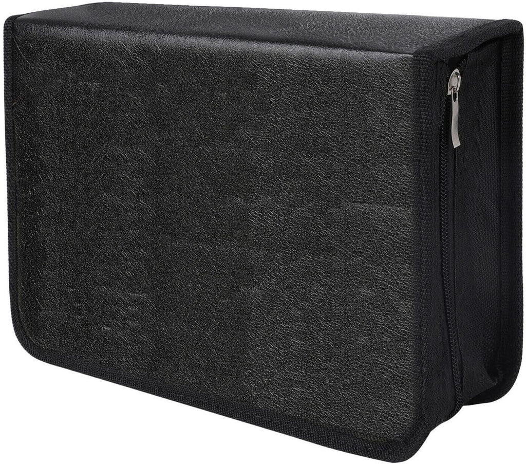 80 Capacity / Case Wallet, PU Leather / Binder Case Storage Holder With Zippers, Portable Disc Storage Organizer Bag For Home, Office,Travel, Car