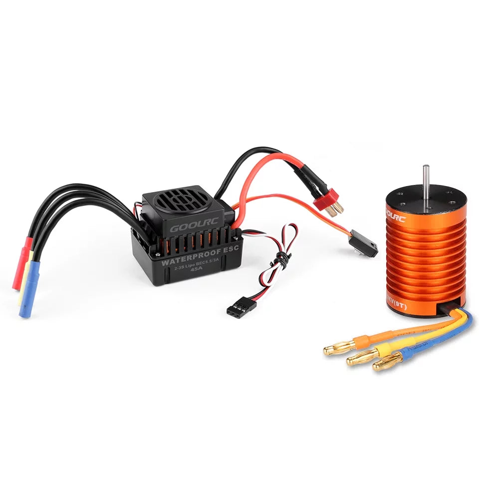 GoolRC Accessory,Motor 45a F540 4370kv Motor With 45a Motor And 45a Set 110 1/10 Remote Car 45a Esc Combo Set Car MotorCar 45a 110waterproof MotorCombo F540 Waterproof Rookin 1/10