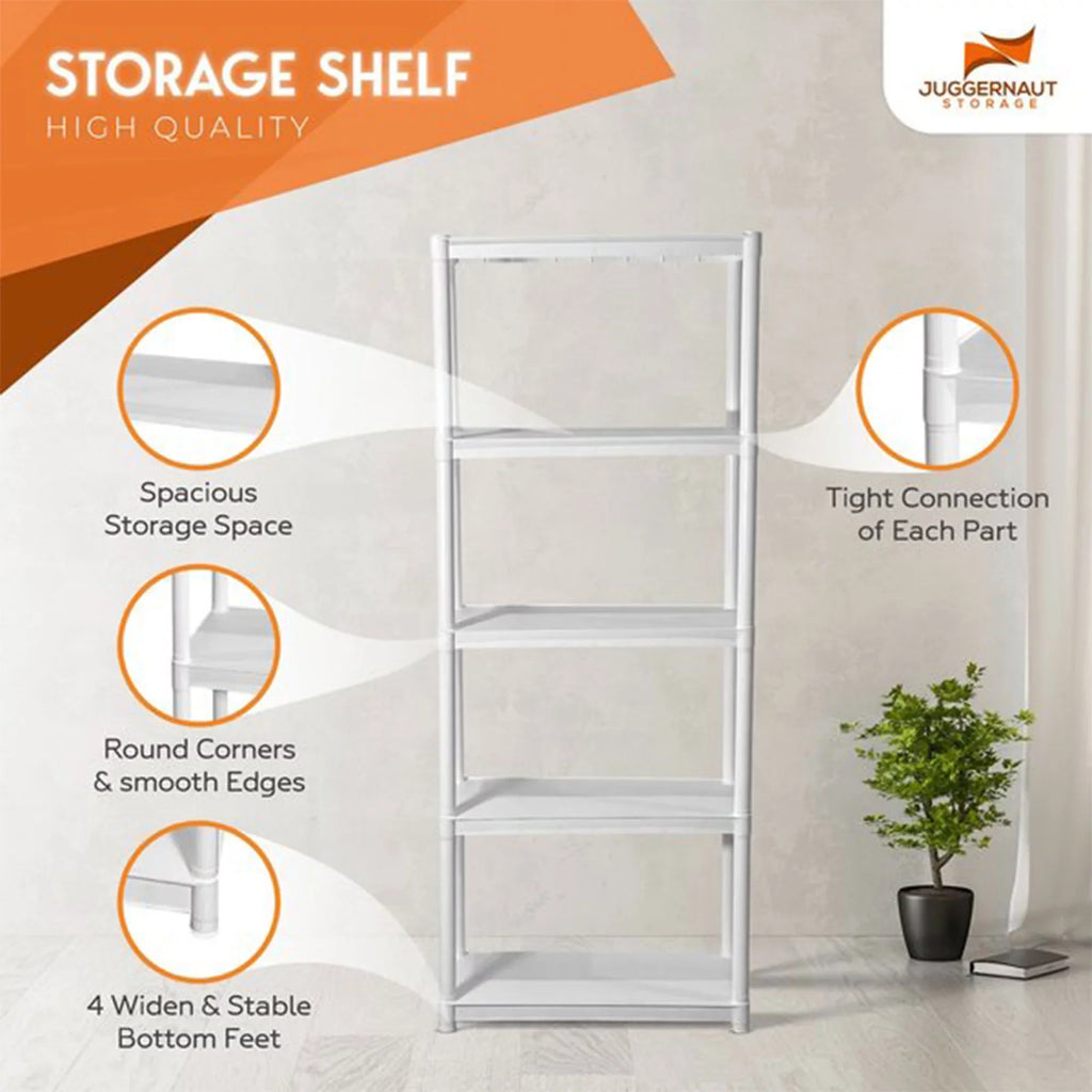 Juggernaut Storage 75.5" Plastic 5 Tier Garage/Shed Utility Shelving Rack