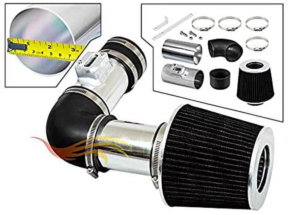 Rtunes Racing Short Ram Air Intake Kit + Filter Combo BLACK For 07-11 Acura RDX 2.3L Turbo