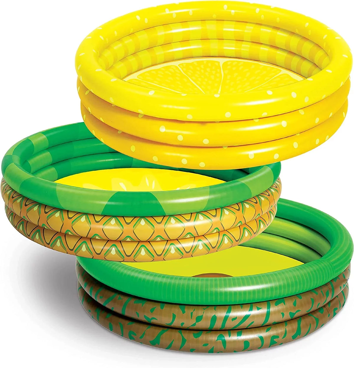 3 Packs 45 X 10 Blow-up Kiddie Pools Lemon Pineapple Avocado Inflated Kiddie Pool Set for Kids Summer Fun Baby Swimming Pool Water Pool Pit Ball Pool
