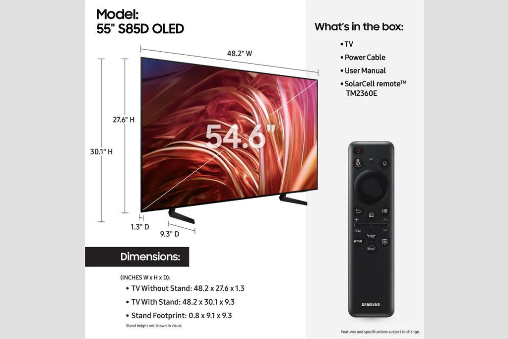 SAMSUNG 55” Class S85D OLED Smart TV QN55S85DAEXZA 2024