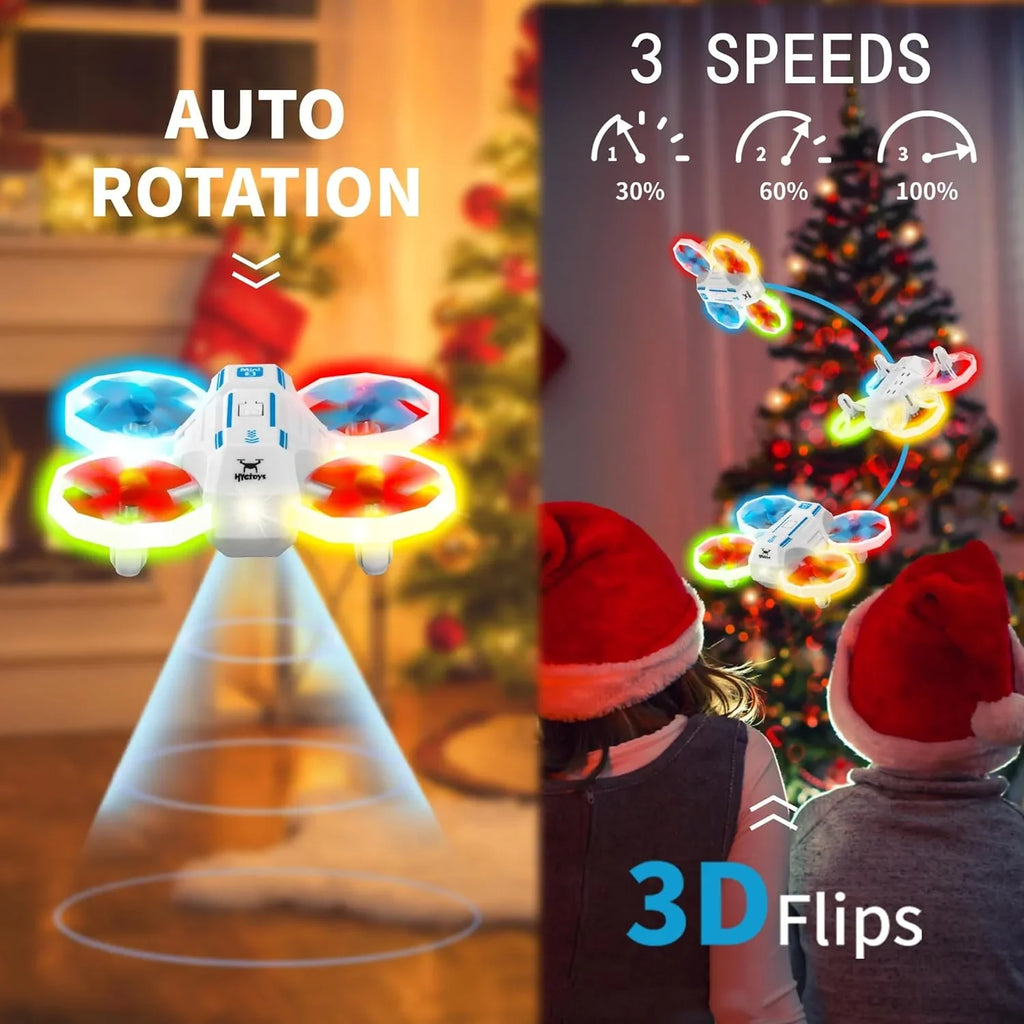 Open Box HYG Toys Mini RC Drones for Kids with Turn Signal Light - WHITE