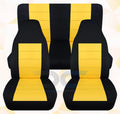 T239-Designcovers Compatible with 2003-2006 Jeep Wrangler LJ Two Tone Seat Covers:Black and Yellow - Full Set Front&Rear