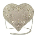 Mary Frances Spark of Love Silver Heart spring Beaded Crossbody Handbag BAG NEW