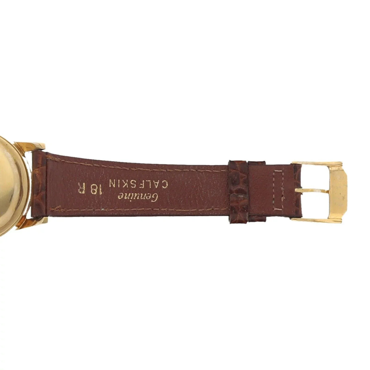 Movado Chronometre 1231 18k Yellow Gold 34mm Leather Automatic Wrist Watch