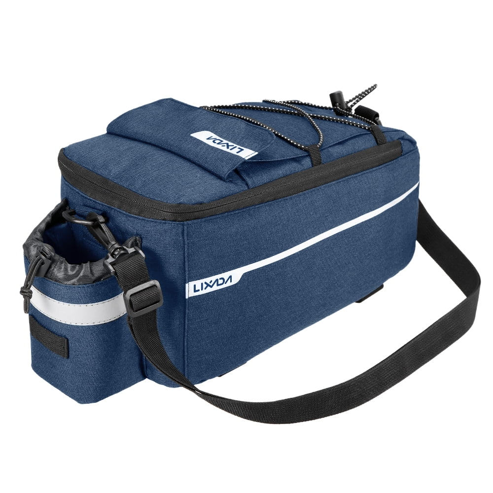 Lixada Insulated Trunk Cooler Bag Cycling Rear Rack Storage Luggage Bag Reflective MTB Bike Pannier Bag Shoulder Bag