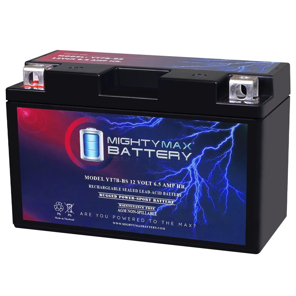 YT7B-BS 12V 6.5AH Replacement Battery compatible with SigmasTek ST7B-BS Powersport