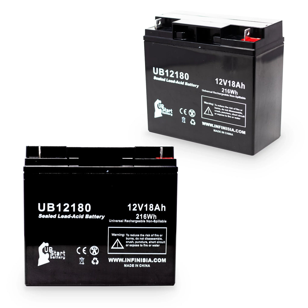 2x Pack - Compatible EAGLE PICHER BATTERIES CFM12V18 Battery - Replacement UB12180 Universal Sealed Lead Acid Battery (12V, 18Ah, 18000mAh, T4 Terminal, AGM, SLA)